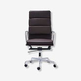 Eames Soft Pad Chair EA-217 mit niedriger Rückenlehne - Dunkelbraunes Leder